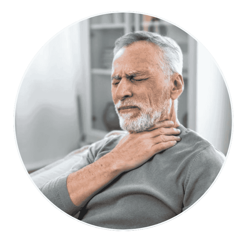 difficulty swallowing or hoarseness​